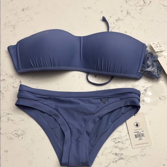 Body Glove Blue Bandeau Bikini Set - Picture 1 of 6